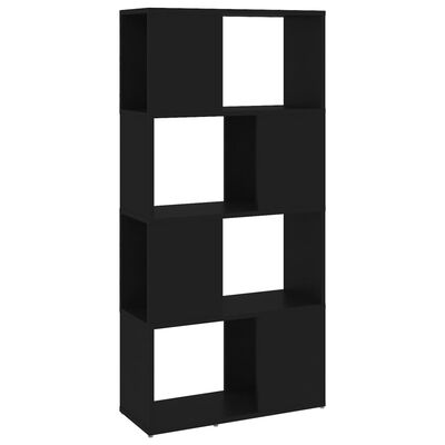 vidaXL Knihovna / dělicí stěna černá 60 x 24 x 124,5 cm dřevotříska