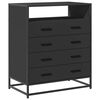 vidaXL Komoda se z&aacute;suvkami čern&aacute; 70x41x83,5 cm kompozitn&iacute; dřevo