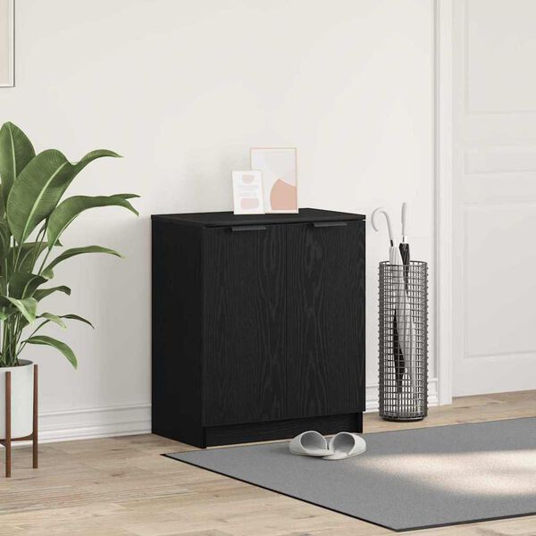 vidaXL Skř&iacute;ň na obuv Čern&yacute; dub 59 x 35 x 70 cm kompozitn&iacute; dřevo