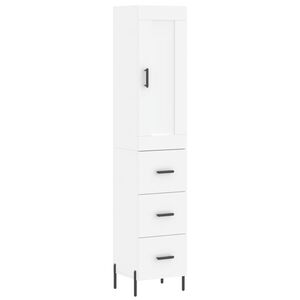 vidaXL Skř&iacute;ň highboard b&iacute;l&aacute; 34,5 x 34 x 180 cm kompozitn&iacute; dřevo