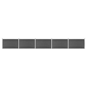 vidaXL Set plotov&eacute;ho d&iacute;lce WPC 872 x 105 cm čern&yacute;