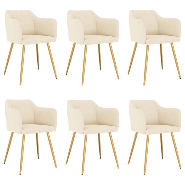 vidaXL J&iacute;deln&iacute; židle 6 ks kr&eacute;mov&eacute; samet