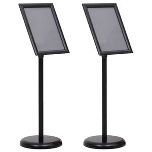 vidaXL Stojany na plak&aacute;ty 2 ks Čern&aacute; 32.7 x 24 x 108 cm Hlin&iacute;k