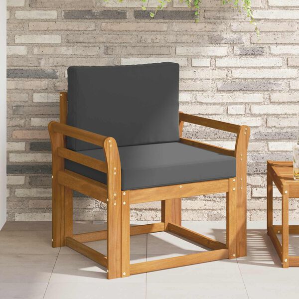 vidaXL Venkovn&iacute; pohovka Masivn&iacute; ak&aacute;ciov&eacute; dřevo a polyester Př&iacute;rodn&iacute;