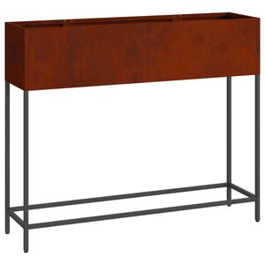 vidaXL Vyv&yacute;&scaron;en&yacute; zahradn&iacute; květin&aacute;č Rezav&aacute; 100 x 26 x 82 cm