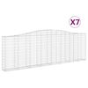 vidaXL Klenut&eacute; gabionov&eacute; ko&scaron;e 7 ks 400x30x120/140cm pozinkovan&eacute; železo