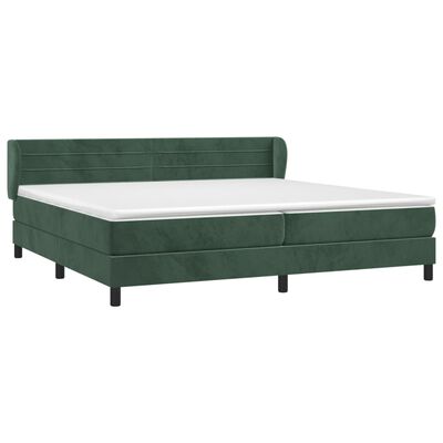 vidaXL Box spring postel s matrací tmavě zelená 200x200 cm samet
