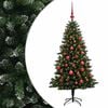 vidaXL Uměl&yacute; v&aacute;nočn&iacute; stromek s baňkami 120 cm 150 LED Tepl&aacute; b&iacute;l&aacute;