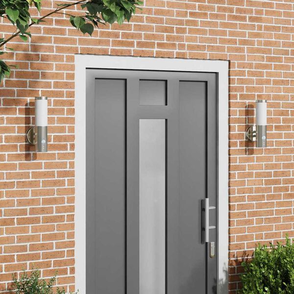 vidaXL Venkovn&iacute; n&aacute;stěnn&eacute; sv&iacute;tidlo 2 pcs Stř&iacute;brn&aacute; 15 x 7,5 x 33 cm