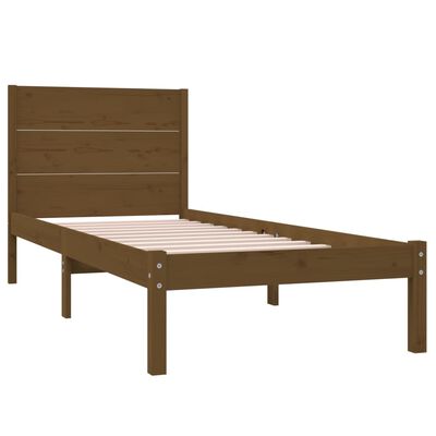 vidaXL Rám postele medově hnědý masivní dřevo 90 x 190 cm Single