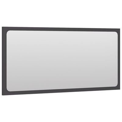 vidaXL Koupelnové zrcadlo šedé 80 x 1,5 x 37 cm dřevotříska
