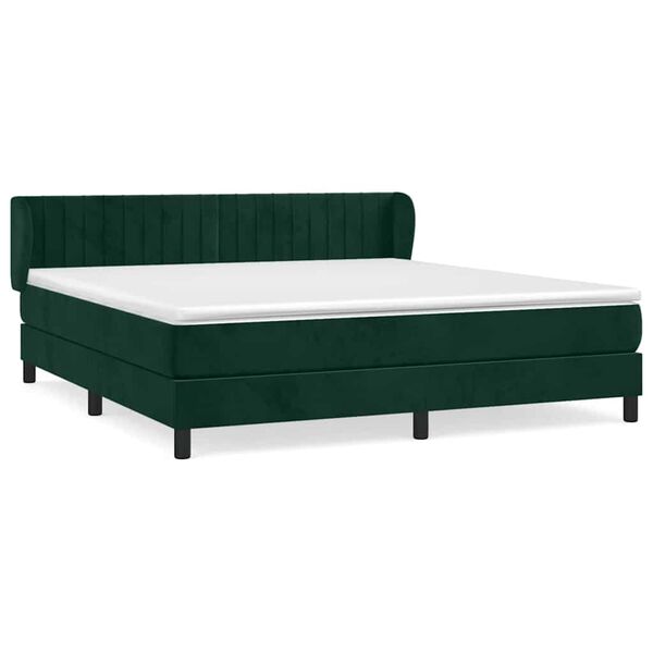 vidaXL Box spring postel s matrac&iacute; tmavě zelen&aacute; 160x200 cm samet