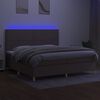 vidaXL Box spring postel s matrac&iacute; a LED taupe 200x200 cm textil