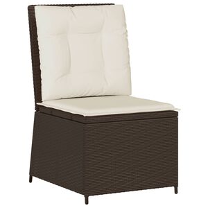 vidaXL Polohovac&iacute; zahradn&iacute; pohovka s podu&scaron;kami hněd&aacute; polyratan
