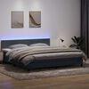 vidaXL Box spring postel s matrac&iacute; a LED tmavě &scaron;ed&aacute; 180x210 cm samet