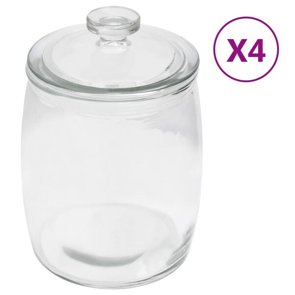 vidaXL Skleněn&eacute; d&oacute;zy s v&iacute;čkem 4 ks 3850 ml