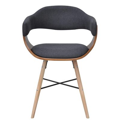 vidaXL Jídelní židle 4 ks tmavě šedé ohýbané dřevo a textil
