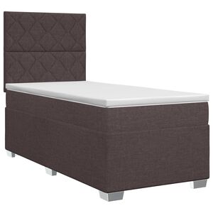 vidaXL Postel boxspring s matrac&iacute; Tmavě hněd&aacute; 80 x 200 cm Textil