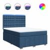vidaXL Box spring postel s matrac&iacute; modr&aacute; 140x190 cm textil