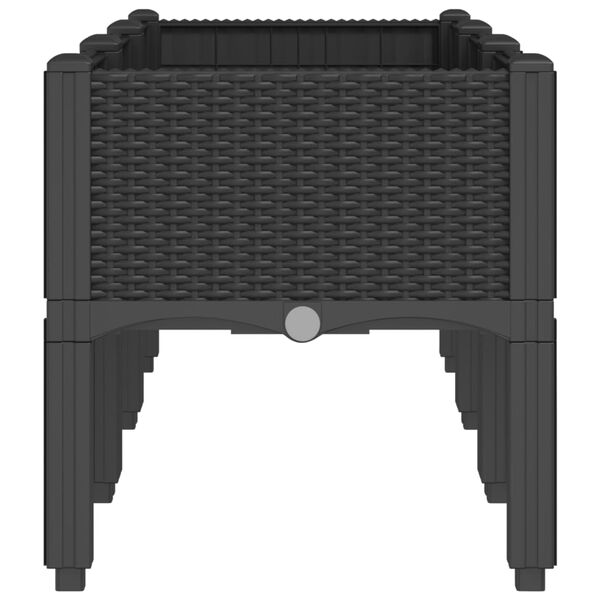 vidaXL Zahradn&iacute; truhl&iacute;k s nohami čern&yacute; 120 x 40 x 42 cm PP