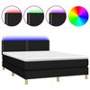 vidaXL Box spring postel s matrac&iacute; a LED čern&aacute; 140x190 cm textil