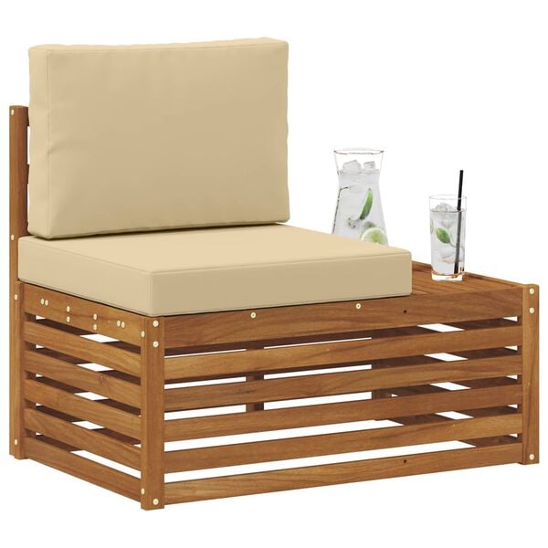 vidaXL Venkovn&iacute; koncov&yacute; pohovka s pol&scaron;t&aacute;řem Př&iacute;rodn&iacute; 91 x 63 x 73 cm