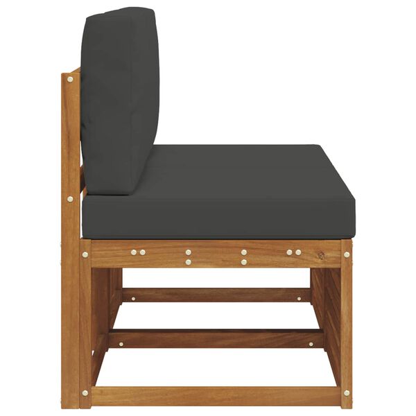 vidaXL 2 Kus Venkovn&iacute; středn&iacute; pohovka Masivn&iacute; ak&aacute;tov&eacute; dřevo Př&iacute;rodn&iacute;