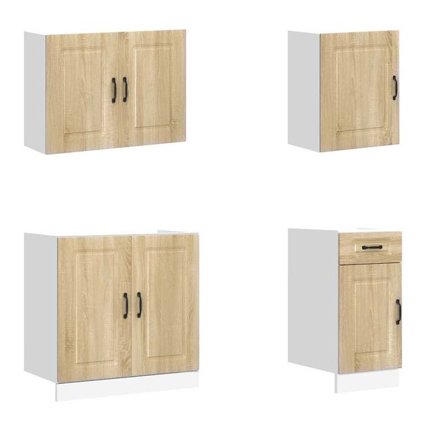 vidaXL 7d&iacute;ln&aacute; sada kuchyňsk&yacute;ch skř&iacute;něk "Kalmar" dub sonoma kompozit