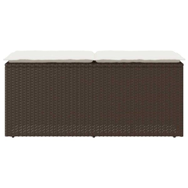 vidaXL Zahradní lavice s poduškou hnědá 110x40x44 cm polyratan