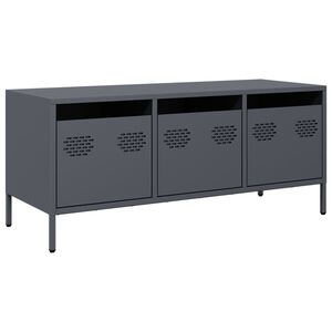 vidaXL TV skř&iacute;ňka antracit 101,5x39x43,5 cm ocel v&aacute;lcovan&aacute; za studena