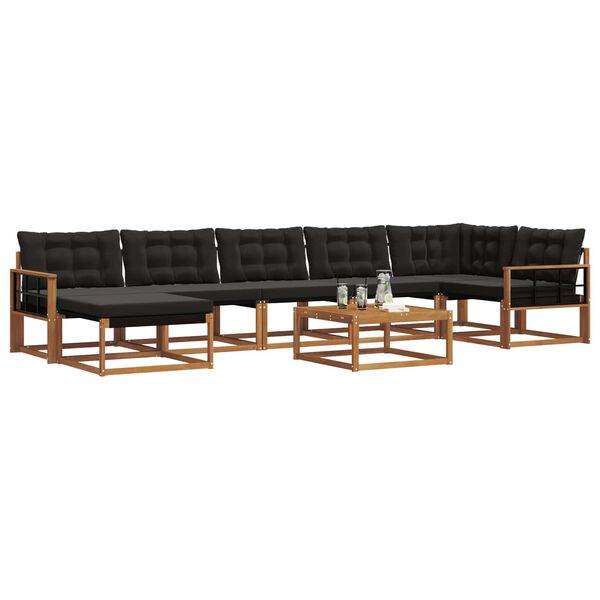 vidaXL Venkovn&iacute; pohovkov&aacute; souprava 22 pcs Přirozen&aacute; a čern&aacute;