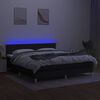 vidaXL Box spring postel s matrac&iacute; a LED čern&aacute; 160x200 cm textil