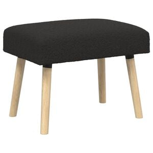 vidaXL lavice Jednobarevn&yacute; Čern&aacute; 60 x 40 x 45 cm Boucl&eacute;