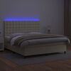 vidaXL Box spring postel s matrac&iacute; a LED kr&eacute;mov&aacute; 180x200cm uměl&aacute; kůže