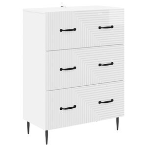 vidaXL Skř&iacute;ň se z&aacute;suvkami B&iacute;l&aacute; s vysok&yacute;m leskem 66 x 34,5 x 89,5 cm