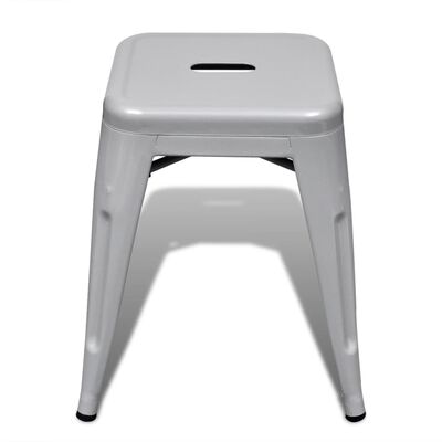 vidaXL Stohovatelné stoličky 2 ks šedé kov