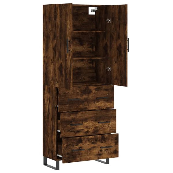vidaXL Skř&iacute;ň highboard kouřov&yacute; dub 69,5 x 34 x 180 cm kompozitn&iacute; dřevo