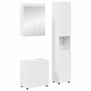 vidaXL Sada koupelnov&eacute;ho n&aacute;bytku TULUM 3 pcs Vysoce leskl&aacute; b&iacute;l&aacute;