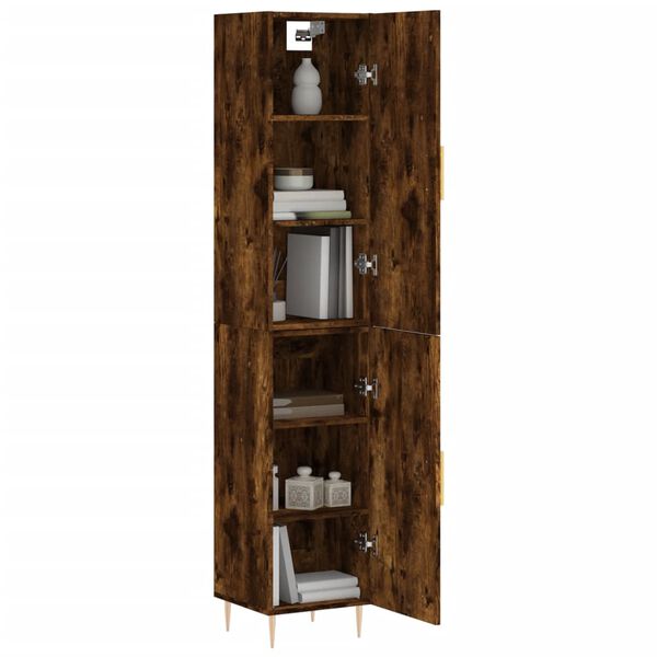 vidaXL Skř&iacute;ň highboard kouřov&yacute; dub 34,5 x 34 x 180 cm kompozitn&iacute; dřevo