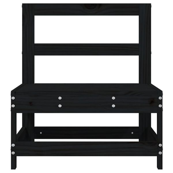 vidaXL Zahradní středová pohovka černá masivní borové dřevo