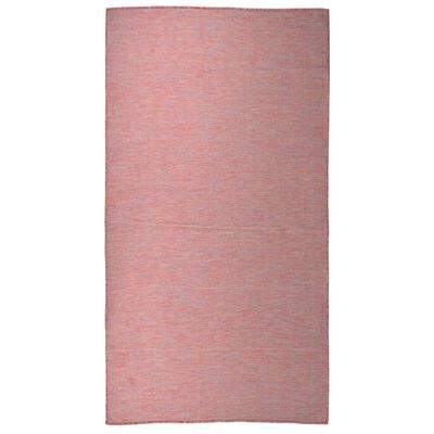 vidaXL Venkovní hladce tkaný koberec 80x150 cm červená