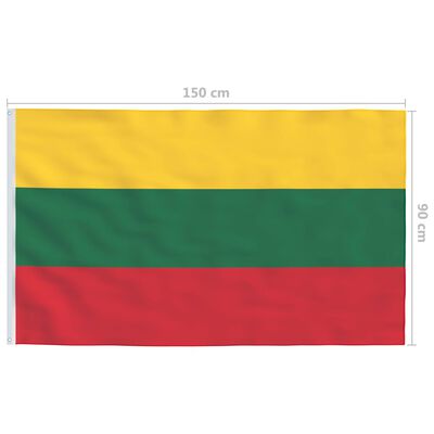 vidaXL Litevská vlajka a stožár hliník 6 m