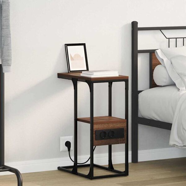 vidaXL Nočn&iacute; skř&iacute;ňka Hněd&yacute; dub 41,5 x 26 x 60,5 cm Kompozitn&iacute; dřevo