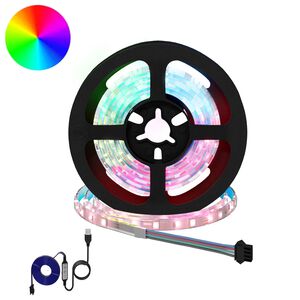 vidaXL LED p&aacute;s 2 ks Čern&aacute; a průhledn&aacute; Měď a plast