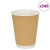 vidaXL Pap&iacute;rov&eacute; kel&iacute;mky na k&aacute;vu 500 pcs 12oz 300ml hněd&eacute;