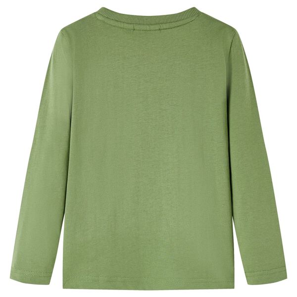 Dětsk&eacute; tričko s dlouh&yacute;m ruk&aacute;vem světle khaki 104