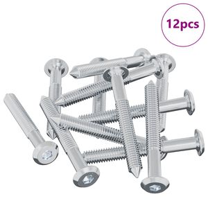 vidaXL &Scaron;roub 12 pcs Stř&iacute;brn&aacute; M6 x 50 mm Ocel