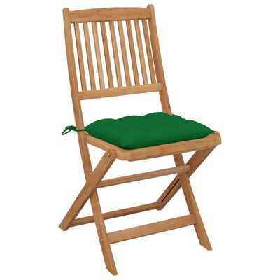 vidaXL Skládací zahradní židle s poduškami 8 ks masivní akáciové dřevo