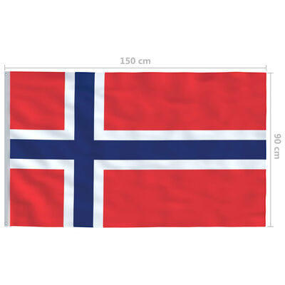 vidaXL Norská vlajka a stožár hliník 4 m