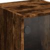 vidaXL Highboard se skleněn&yacute;mi dv&iacute;řky kouřov&yacute; dub 35 x 37 x 109 cm